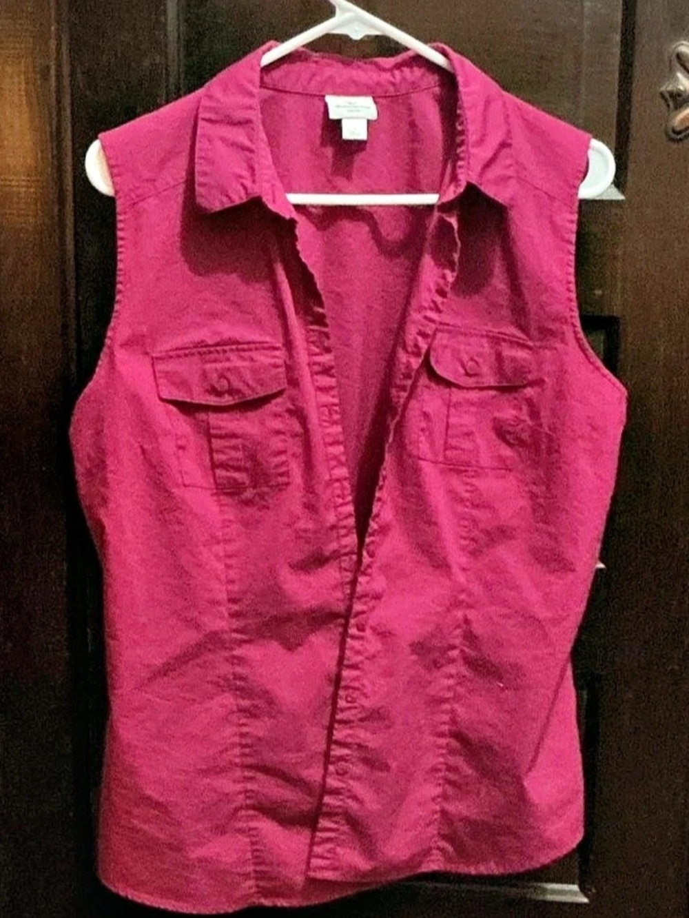 (108) Worthington Women's Utility Vest in Pink Size Large Like New